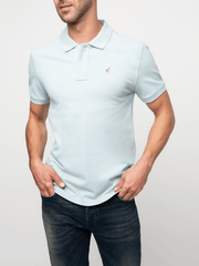 Polo Mens Essential Pique Ss Golfer Light Blue