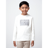 Polo Boys Carter Printed Long Sleeves T-Shirt In Off White