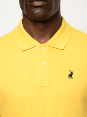 Polo Mens Mustard Essential Pique Ss Golfer