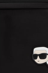 Karl Lagerfeld K-Ikonik Nylon Messenger Bag In Black