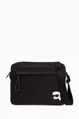 Karl Lagerfeld K-Ikonik Nylon Messenger Bag In Black