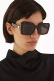 Celine Womens Square Frame Sunglasses In Brown