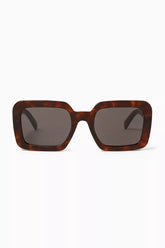 Celine Womens Square Frame Sunglasses In Brown