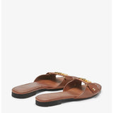 Nº21 Womens Logo Lettering Leather Sandals In Brown