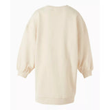 Calvin Klein Girls Long Sleeve Cotton Terry Dress In Beige