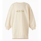 Calvin Klein Girls Long Sleeve Cotton Terry Dress In Beige