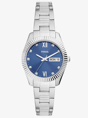 Fossil Scarlette Silver And Blue Watch