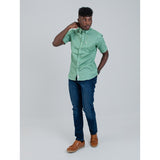 Ben Sherman Mens Short Sleeve Sage Linen Shirt