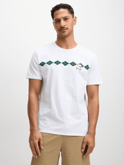 Pringle Harry Argyle Print T--Shirt In White