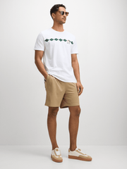 Pringle Harry Argyle Print T--Shirt In White