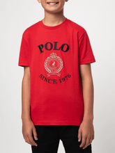 Polo Boys Logan Crested Short Sleeve T-shirt In Red