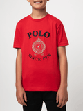 Polo Boys Logan Crested Short Sleeve T-shirt In Red