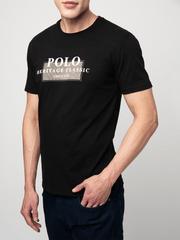 Polo Mens Printed Graphic T-Shirt In Black