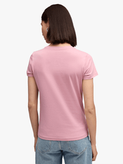 Puma Womens Essential Metalic Logo T-shirt In Pink & Gold