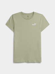 Puma Womens Essential Small Logo T-Shirt In Army Green