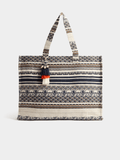Izabel London Extra Large Beach Bag In Navy