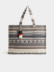 Izabel London Extra Large Beach Bag In Navy