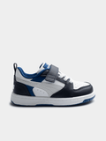 Puma Boys Rebound V6 Lo Ac+ Inf Shoes In Blue Multi