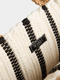 Izabel London Stripe Envelope Bag In Wite & Black