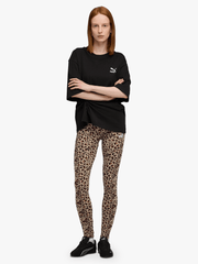 Puma Womens Animal Print Leggings In Almond