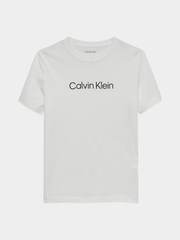Calvin Klein Unisex Inst Logo Short Sleeve T-Shirt In White