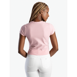 Sissy boy Womens Regular Fit Pearl & Bling Logo T-Shirt In Pale Pink