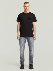 G-Star Raw Mens Flock Back Loose T-Shirt In Black