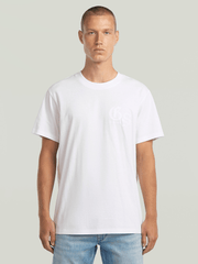 G-Star Raw Mens Flock Back Loose T-Shirt In White