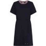 Tommy Hilfiger Womens Textured Shift Knee Dress Short Sleeves In Navy