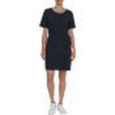 Tommy Hilfiger Womens Textured Shift Knee Dress Short Sleeves In Navy