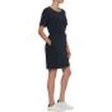 Tommy Hilfiger Womens Textured Shift Knee Dress Short Sleeves In Navy