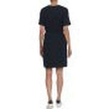 Tommy Hilfiger Womens Textured Shift Knee Dress Short Sleeves In Navy