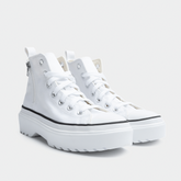 Converse Womens Ctas Lift Platform Shoes In White And Black
