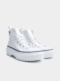 Converse Womens Ctas Lift Platform Shoes In White And Black
