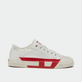 Diesel Mens S D Verse Low II Sneakers In Bright White/Racing Red