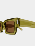 Saint Laurent Unisex Sunglasses in Green & Brown