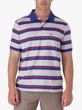 Jeep Mens Yarn Dye Stripe Golfer In Blue & Red