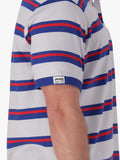 Jeep Mens Yarn Dye Stripe Golfer In Blue & Red