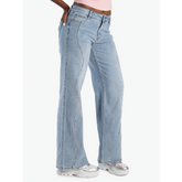 Sissy boy Ladies Mid-Waist Wide Legs Jeans In Light Vintage