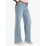 Sissy boy Ladies Mid-Waist Wide Legs Jeans In Light Vintage