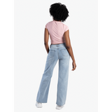 Sissy boy Ladies Mid-Waist Wide Legs Jeans In Light Vintage