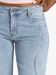 Sissyboy Ladies Mid-Waist Wide Legs Jeans In Light Vintage