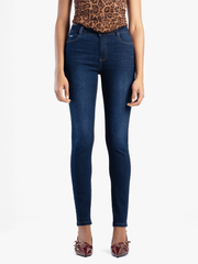 Sissy boy Womens Mid Waist Skinny Jeans In Dark Vintage