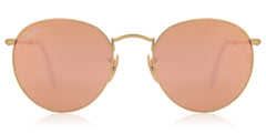 Ray-Ban Round Matte Gold Frame Rgld Mirror Lense