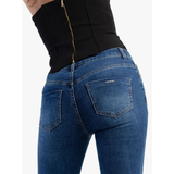 Sissy boy Womens Mid Waist Skinny Jeans In Medium Vintage
