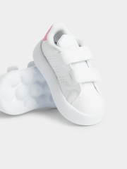 Adidas Girls Advantage CF Sneakers In White & Pink
