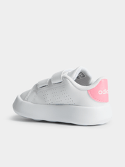 Adidas Girls Advantage CF Sneakers In White & Pink