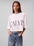Calvin Klein Womens Graphic Cropped T-Shirt In Blush