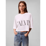 Calvin Klein Womens Graphic Cropped T-Shirt In Blush