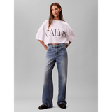 Calvin Klein Womens Graphic Cropped T-Shirt In Blush